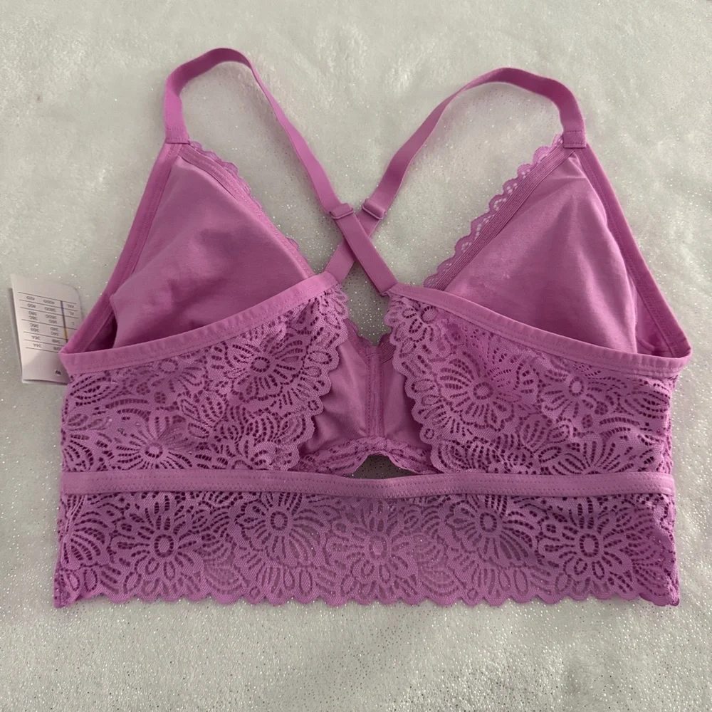 AUDEN Mauve Lightly Lined Crossback Bralette - Picture 3 of 7